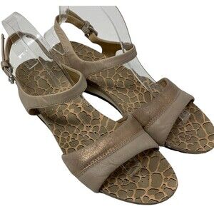 Geox Sandal Flats Beige Ankle Strap Size 9 US